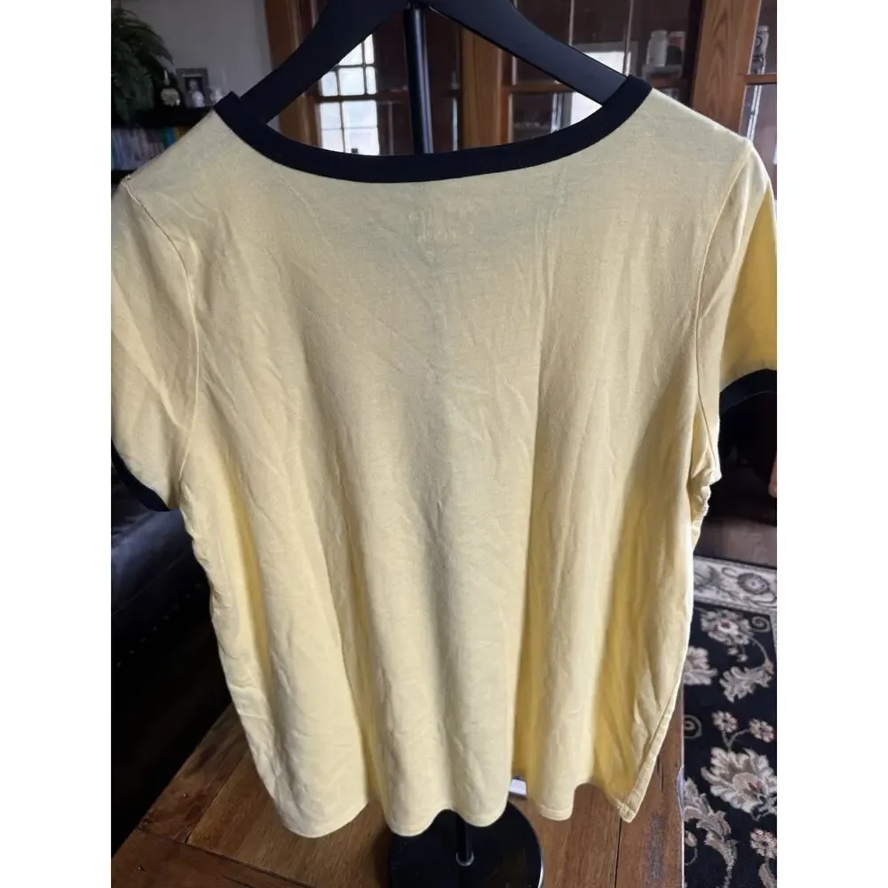 Schitt’s Creek Yellow Ringer Graphic Tee Women’s L “Welcome to Schitt’s Creek” - Picture 4 of 10